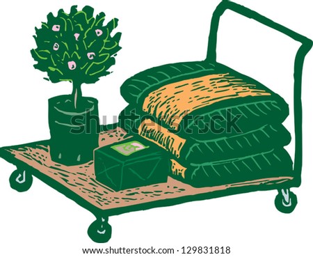 Vector illustration of a gardening cart