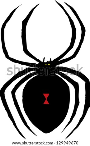 Vector Illustration Of Black Widow Spider - 129949670 : Shutterstock