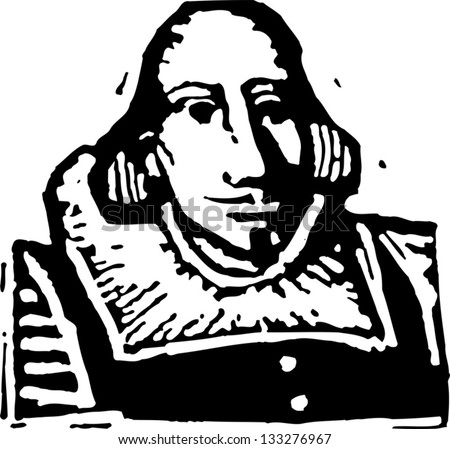 Black And White Vector Illustration Of William Shakespeare - 133276967 ...