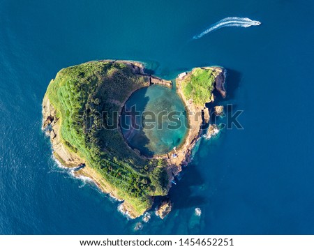 Similar – Foto Bild Luftaufnahme der Insel Vila Franca do Campo, Insel Sao Miguel, Azoren, Portugal.