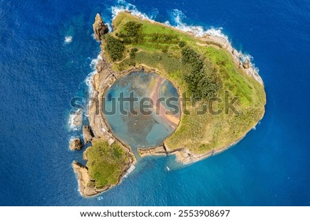 Similar – Foto Bild Luftaufnahme der Insel Vila Franca do Campo, Insel Sao Miguel, Azoren, Portugal.