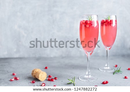 Similar – Image, Stock Photo Champagne cocktail with pomegranate