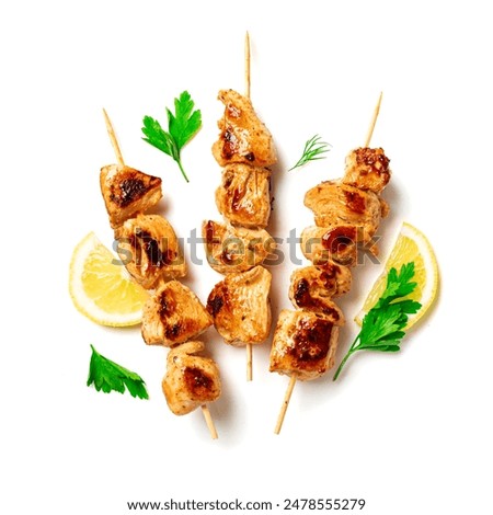 Similar – Image, Stock Photo Flat lay of three plates and some cutlery