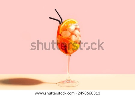 Image, Stock Photo Glass of aperol spritz cocktail