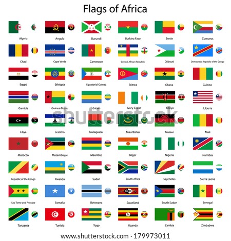 Flags of Africa vector set