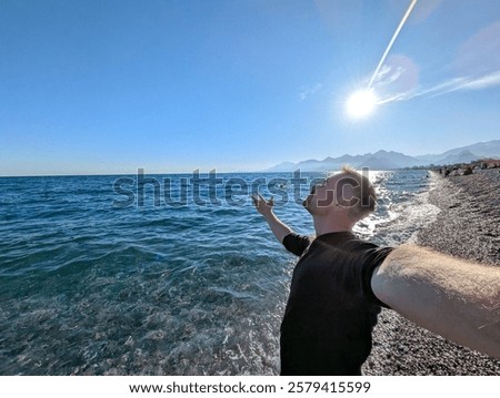 Similar – Image, Stock Photo Amazing scenery with waving sea