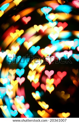motion colored hearts
