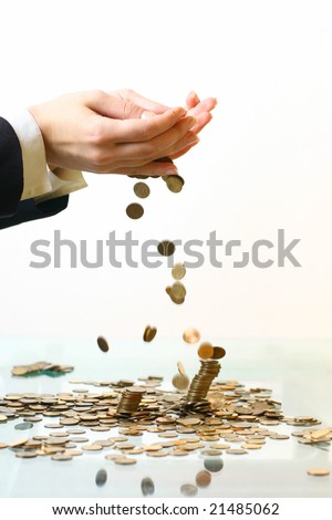 hand make coins rain