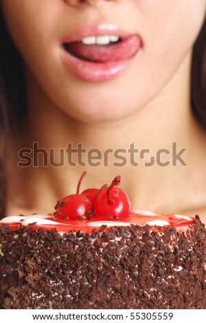 woman and cake