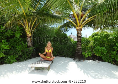 tropical woman relax on lounge
