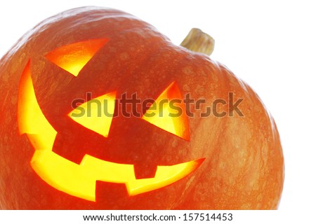 Halloween Pumpkin, funny Jack O\'Lantern on white background