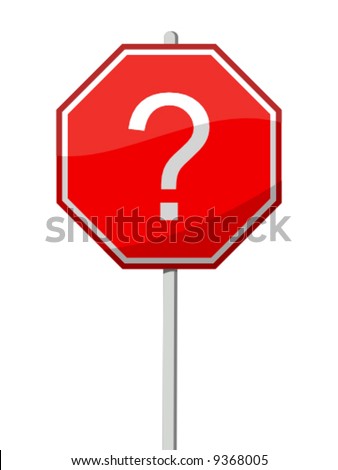 vector illustration of a stop sign with a question mark