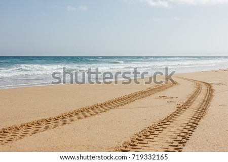 Similar – Image, Stock Photo Tire tracks in sand on beach