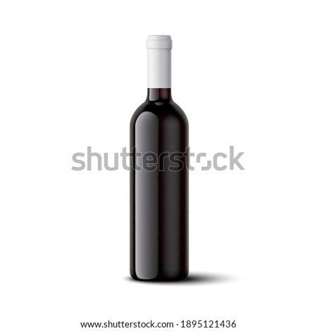 wine bottle mockup. vector realistic illustration