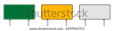 Blank Freeway Signs Isolated on White