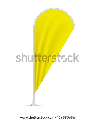 Download Photorealistic Flag Mock-Up, Yellow Teardrop Banner. Vector Beach Flag Mockup - 469890686 ...