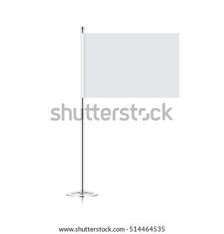 small table flag isolated on white background. vector table flag mock-up