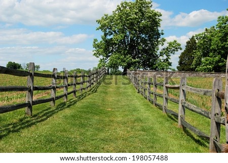 MARYLAND, USA - JUNE 6, 2014: Entrance to cemetery  at Antietam National Battlefield, known as the bloodiest one day battle in American history.