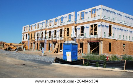 MARTINSBURG, WV - JULY 4, 2014:  Image of Ryan Homes, a new home builder founded in 1948.  It continues to build affordable houses today.