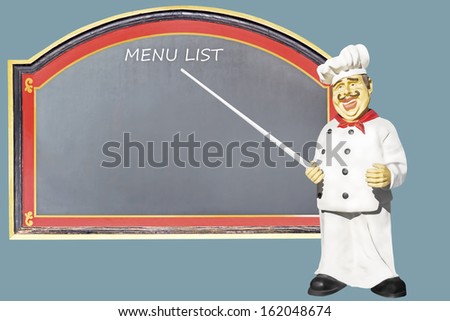 Old sheet to display the menu list