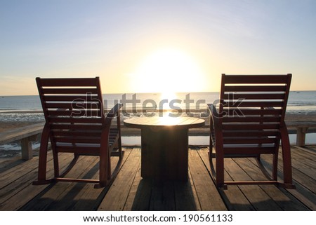 Rocking Chair at the terrace, Sunrise