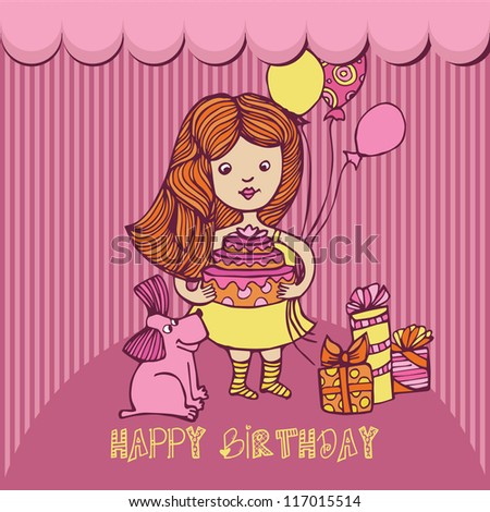 happy birthday little girl ez canvas