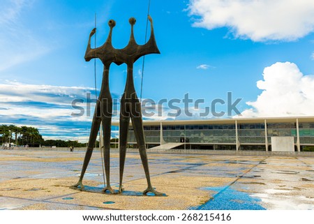 BRASILIA, BRAZIL - CIRCA MARCH 2015: Square of the Three Powers in Brasilia, the capital of Brazil