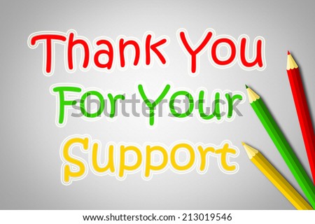 Thank You For Your Support Concep text