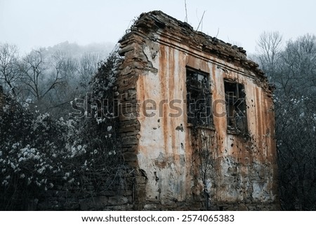 Similar – Image, Stock Photo Decayed house entrance with letterbox and without light