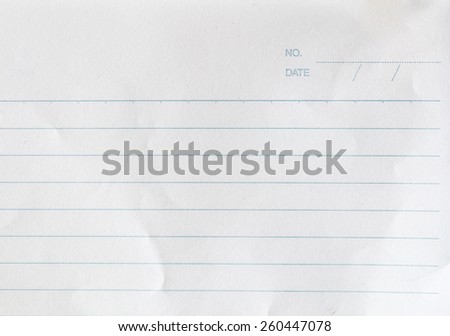 white Notebook Paper with line, number and date