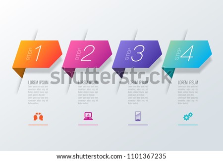 Infographics design vector and marketing icons can be used for workflow layout, diagram, annual report, web design. Business concept with 4 options, steps or processes.