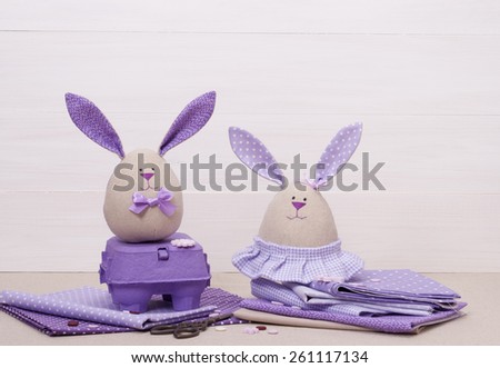 Handmade Easter Bunny Soft Toys.