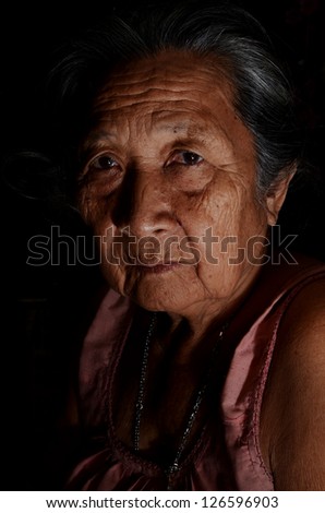 Portrait of an old Asian woman