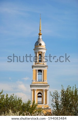 Bell Tower in the Empire style in the ancient Russian city of Kolomna
