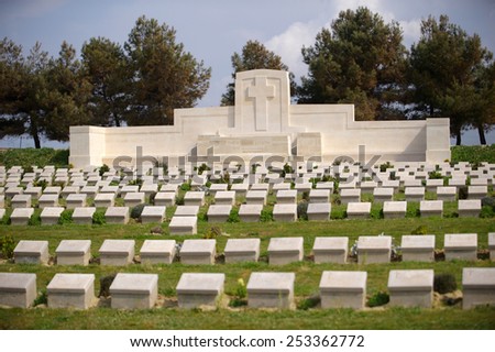 Lancashire landing WWI Military cemetery in Gallipoli area, Turkey