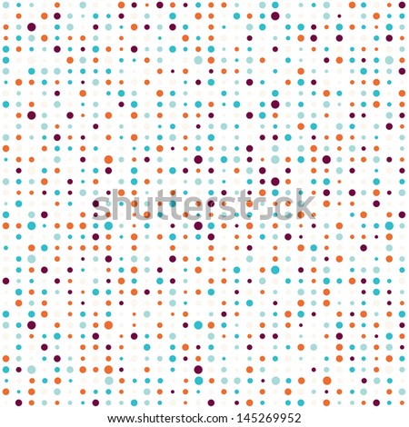 Multicolor polka dots seamless pattern. Classic dotted background. Retro polka dot.