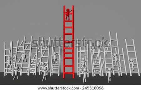 ladder people character climbing - competitive advantage