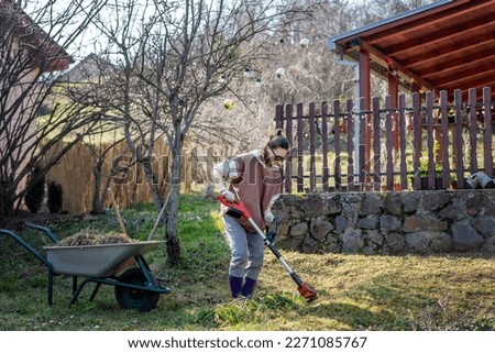 Similar – Image, Stock Photo #A# Garden and work and gardening. Always nice watering!