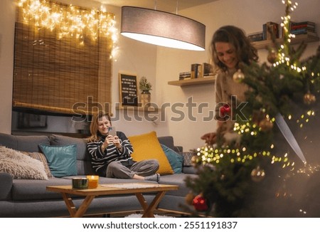 Similar – Image, Stock Photo Loving lesbian couple spending good time together,