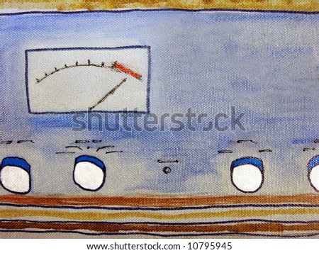 painting detail - radio dials and meter