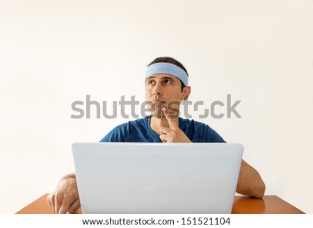 man thinking about his next bet online