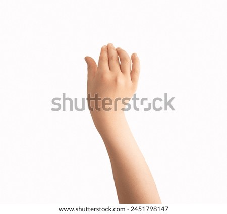 Similar – Image, Stock Photo Close up child hands touching snail