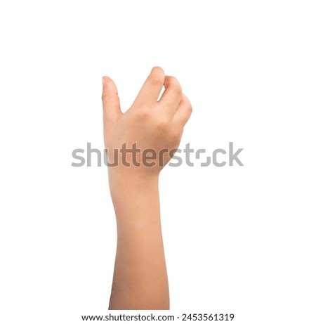 Similar – Image, Stock Photo Close up child hands touching snail