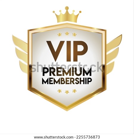 Golden badge VIP golden member retro design 