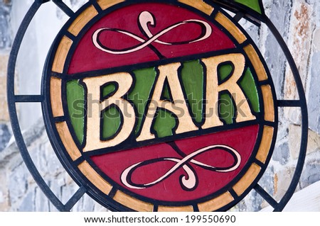 Bar vintage sign