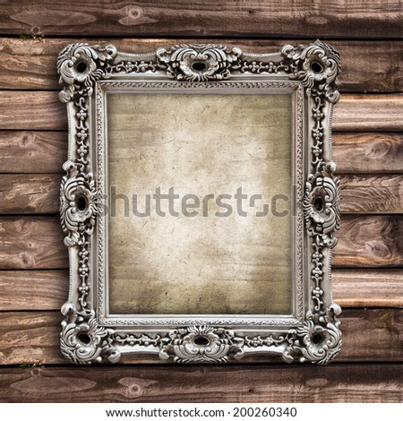 Antique silver baroque frame, isolated on white background