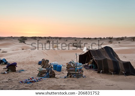Traditional bedouin tent, desert of Sahara, South Africa