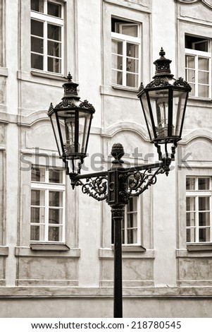 City light in Prague, Czech republic