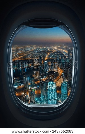 Similar – Image, Stock Photo Aerial view from inside the cockpit of a small plane