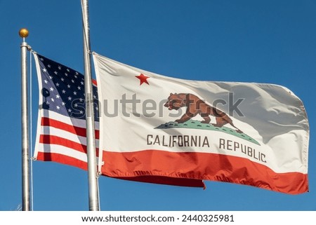 Similar – Image, Stock Photo American flag on floating boat